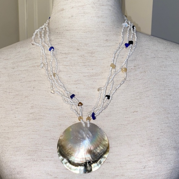 Multi-Strand Shell Pendant Necklace - Picture 2 of 6